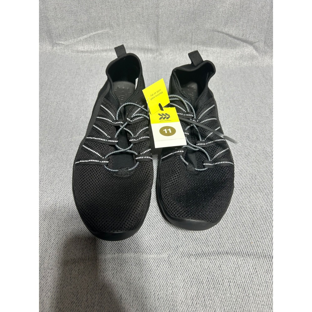 All in Motion Max Water Shoes Mens Size 11 Black Mesh Bungee Laces